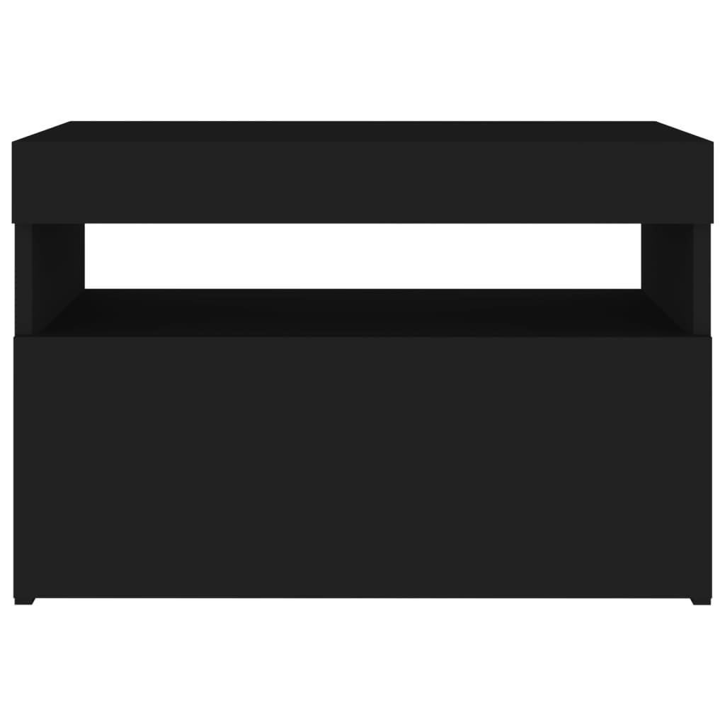 vidaXL TV Cabinet with LED Lights Black 23.6"x13.8"x15.7"