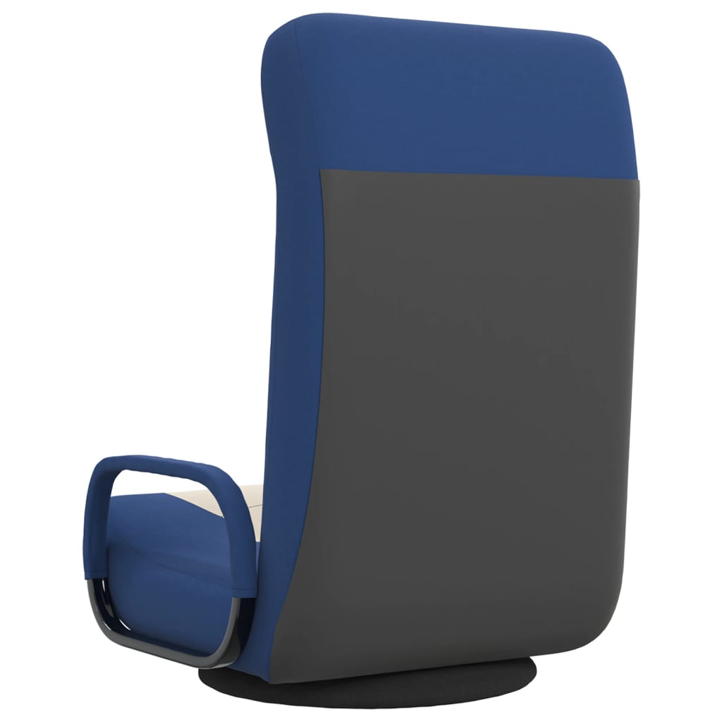 vidaXL Swivel Floor Chair Blue and Cream Fabric