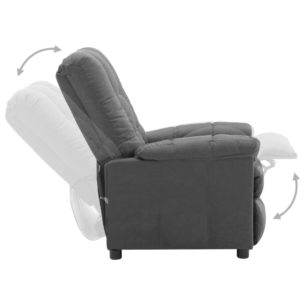 vidaXL Recliner Light Gray Fabric