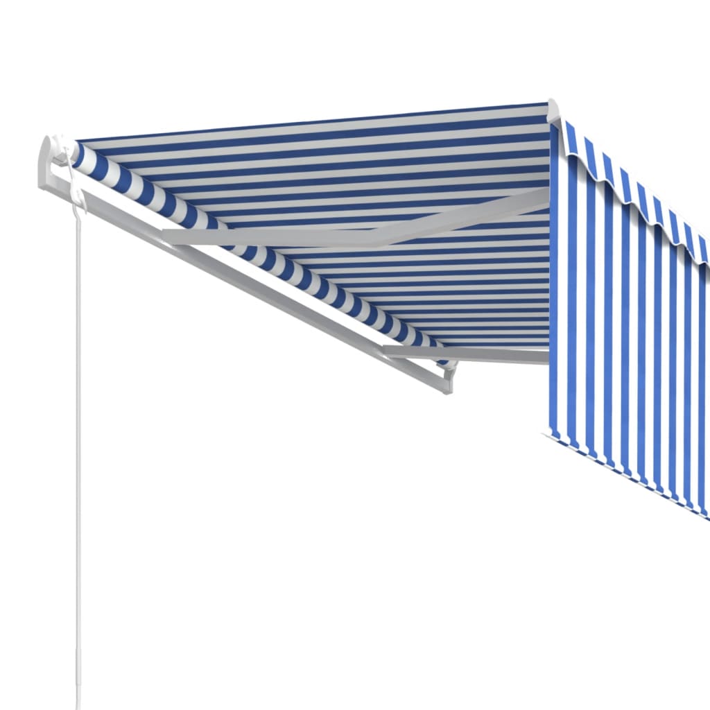 vidaXL Automatic Retractable Awning with Blind 9.8'x8.2' Blue&White