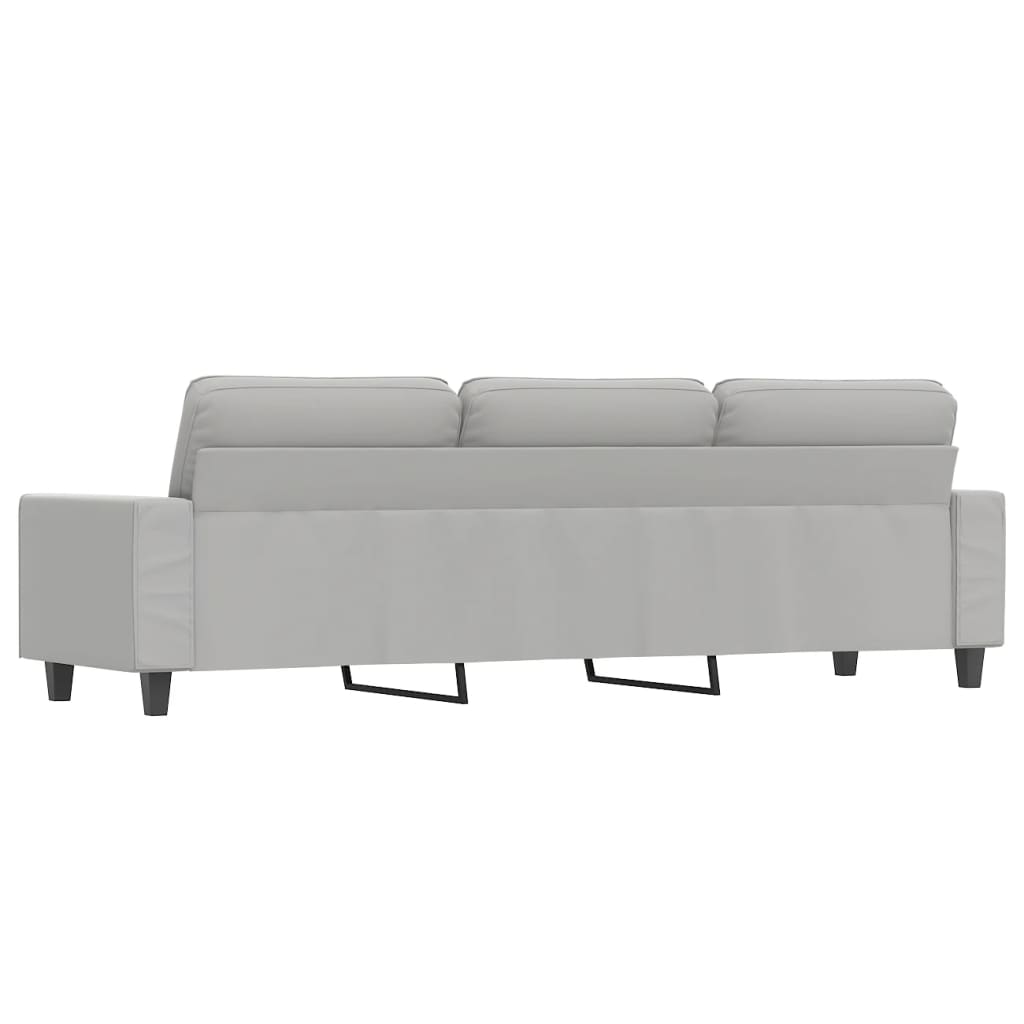 vidaXL 3-Seater Sofa Light Gray 82.7" Microfiber Fabric