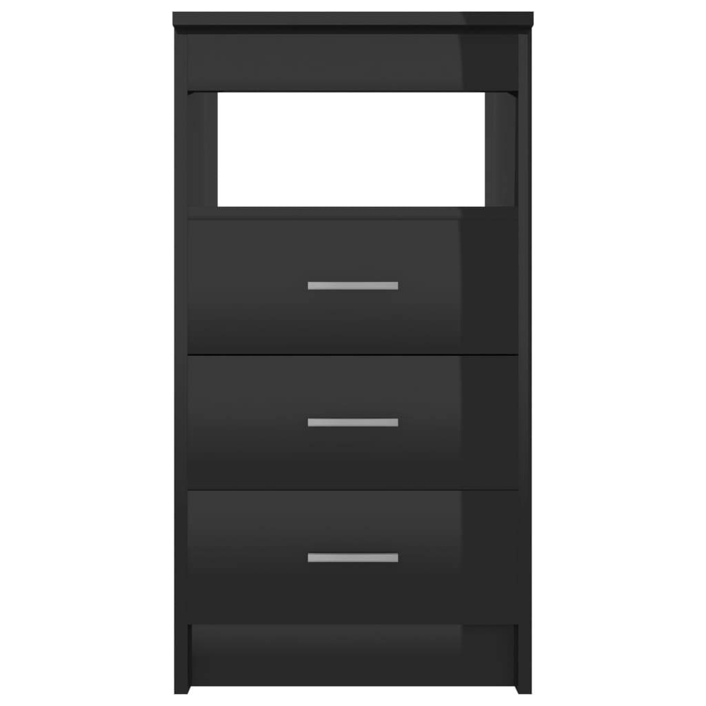 vidaXL Desk High Gloss Black 55.1"x19.7"x29.9" Chipboard