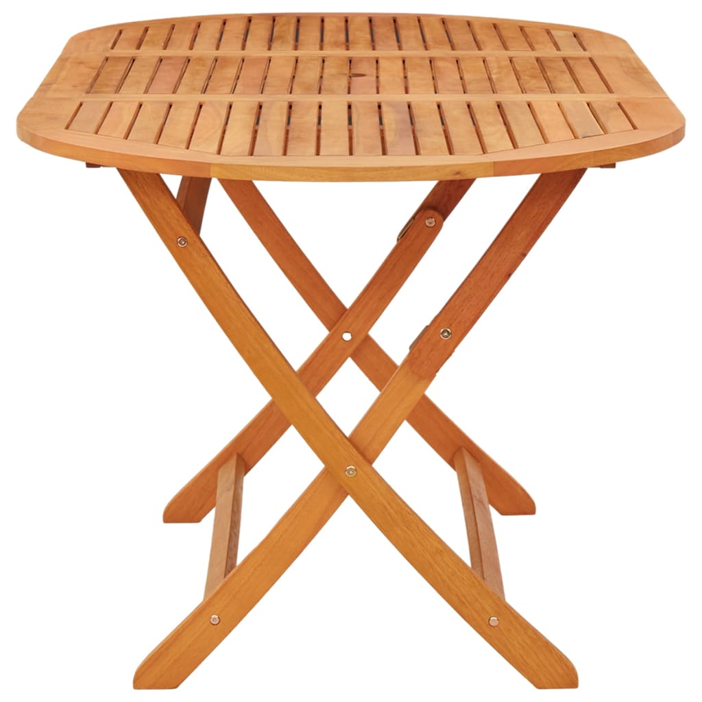 vidaXL Folding Patio Table 63"x33.5"x29.5" Solid Eucalyptus Wood