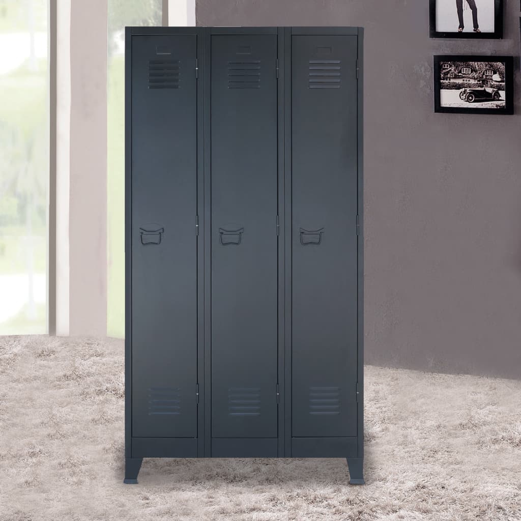 vidaXL Locker Cabinet Metal Industrial Style 35.4"x17.7"x70.9"