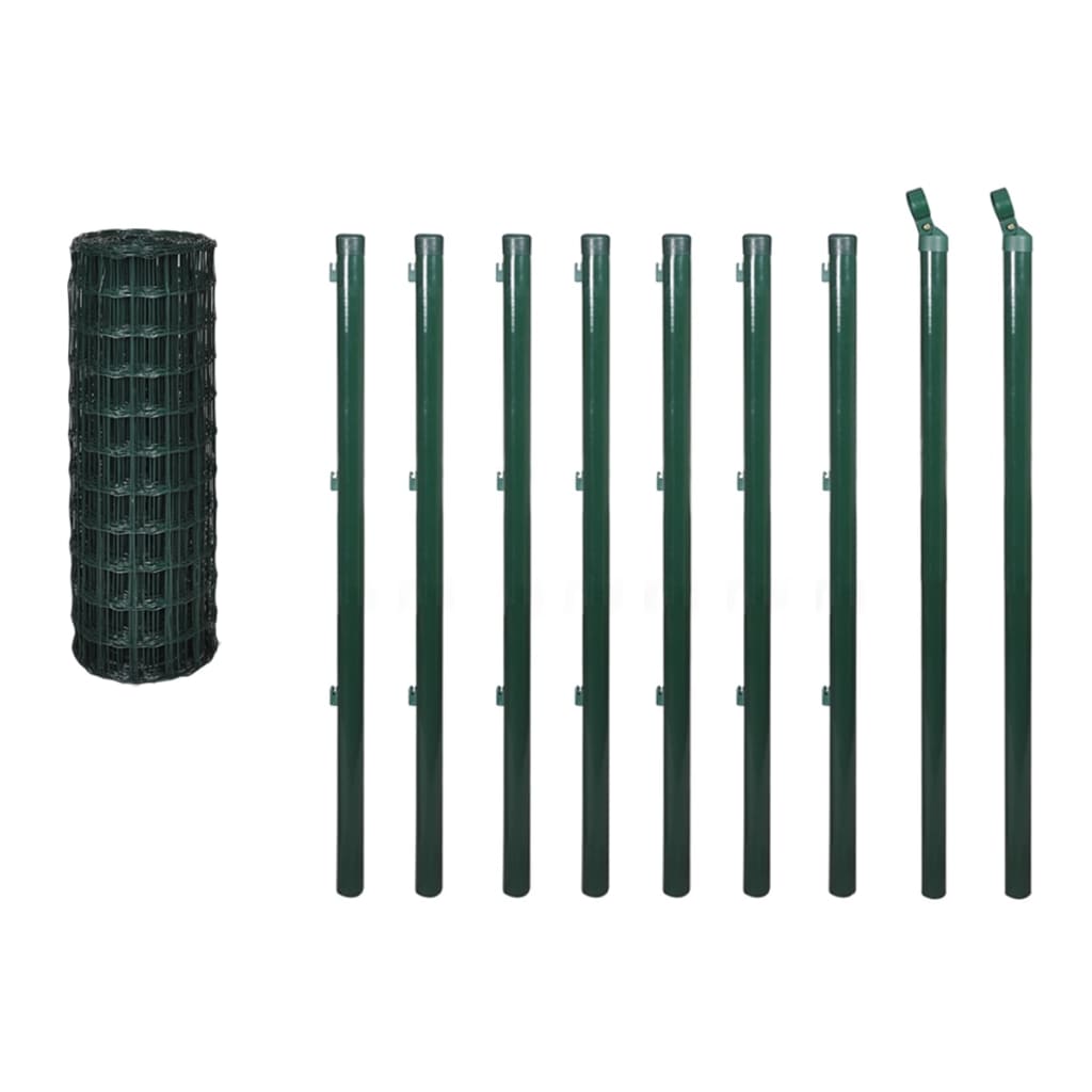 vidaXL Euro Fence Steel 32.8'x2.6' Green