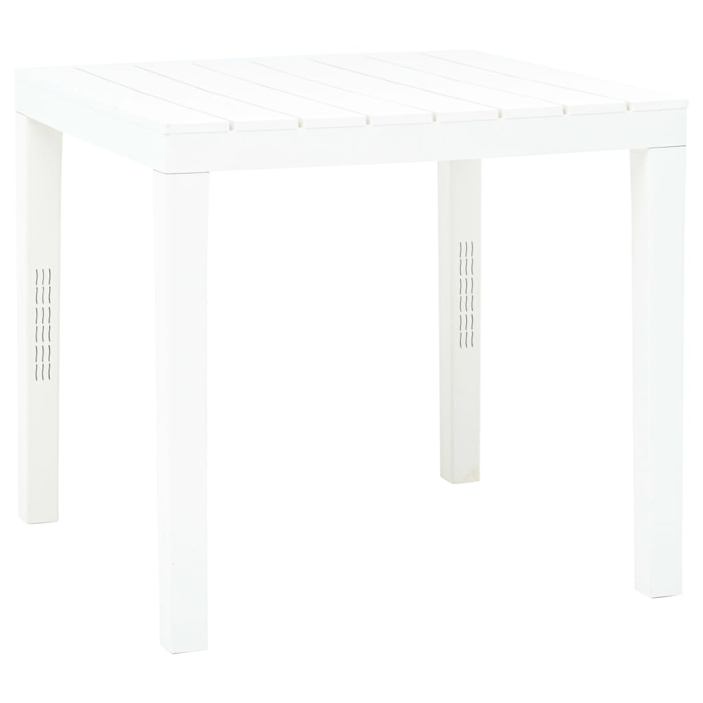 vidaXL Patio Table White 30.7"x30.7"x28.3" Plastic