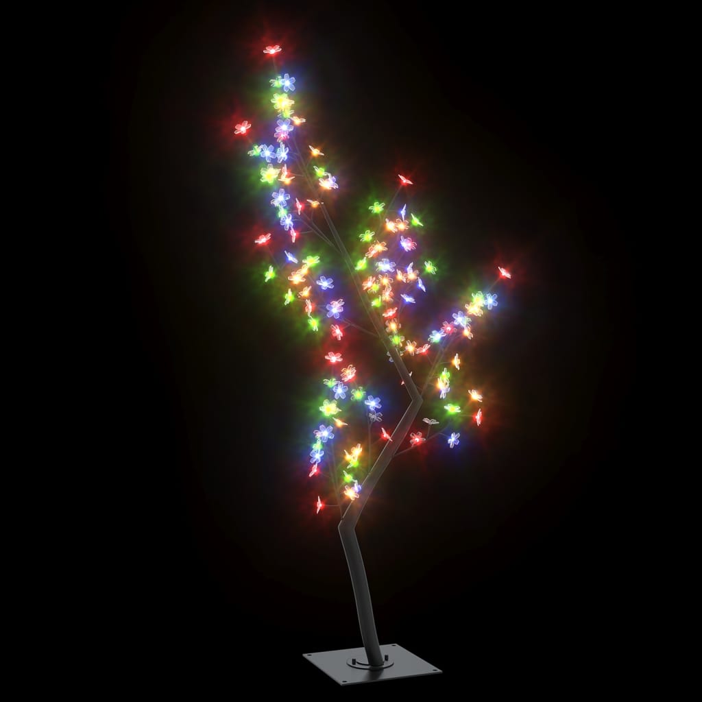 vidaXL Christmas Tree 128 LEDs Colorful Light Cherry Blossom 47.2"
