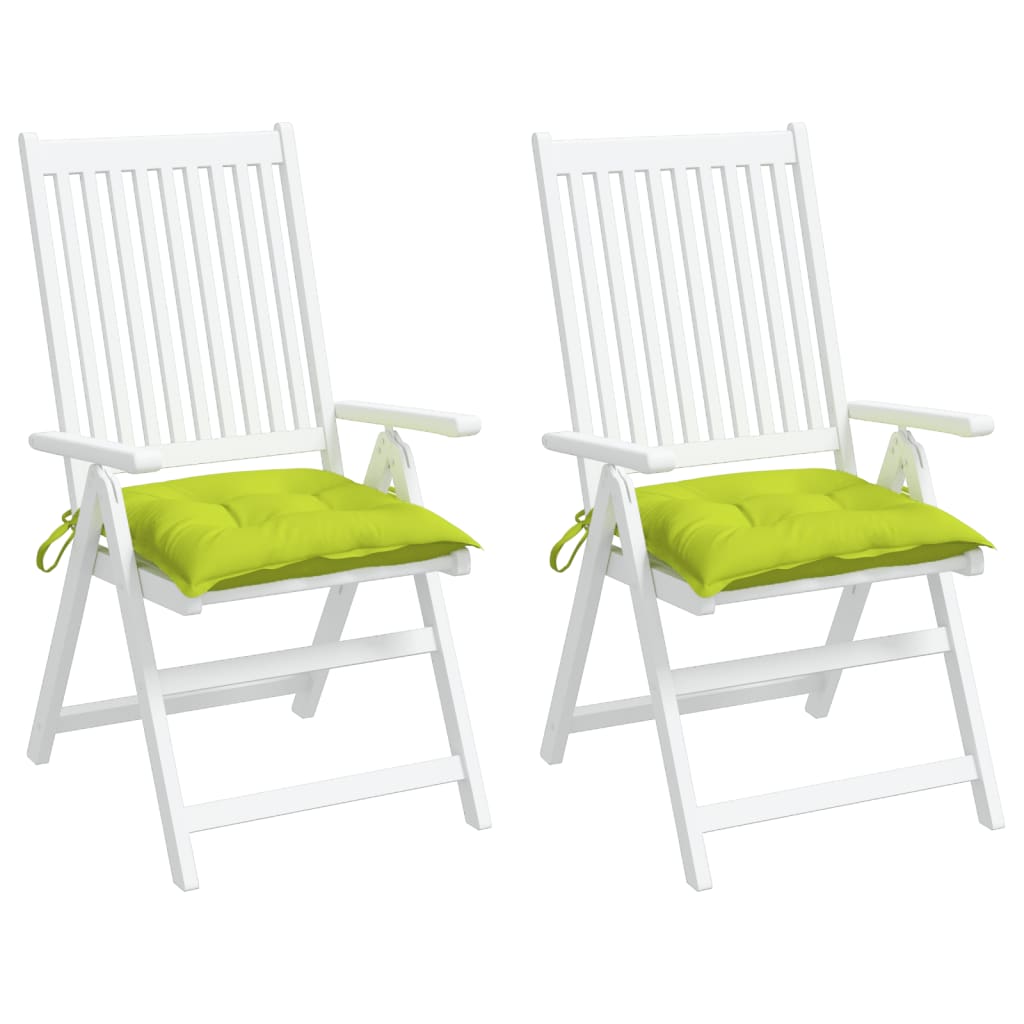 vidaXL Chair Cushions 2 pcs Bright Green 15.7"x15.7"x2.8" Oxford Fabric