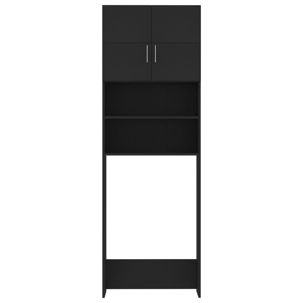 vidaXL Washing Machine Cabinet Black 25.2"x10"x74.8" Engineered Wood