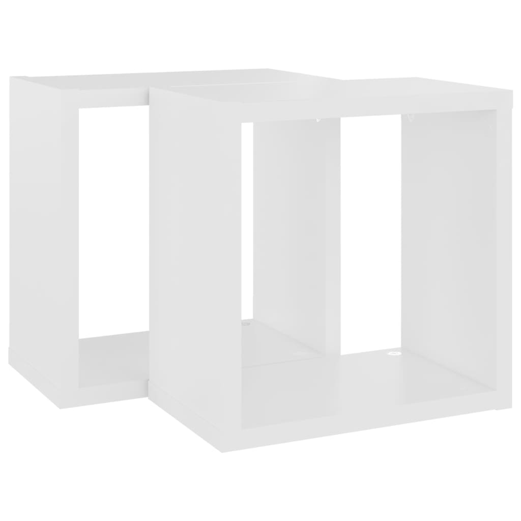 vidaXL Wall Cube Shelves 2 pcs White 10.2"x5.9"x10.2"