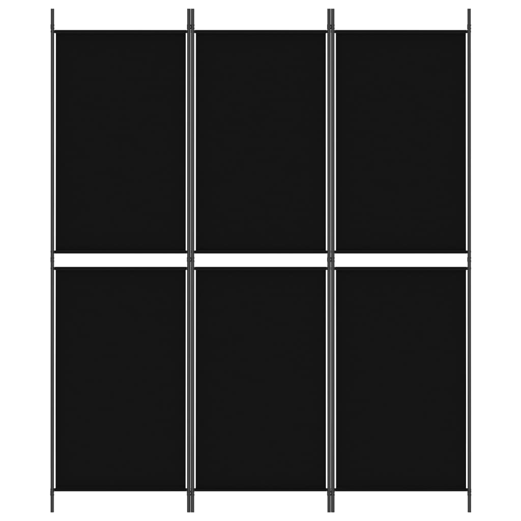 vidaXL 3-Panel Room Divider Black 59.1"x70.9" Fabric