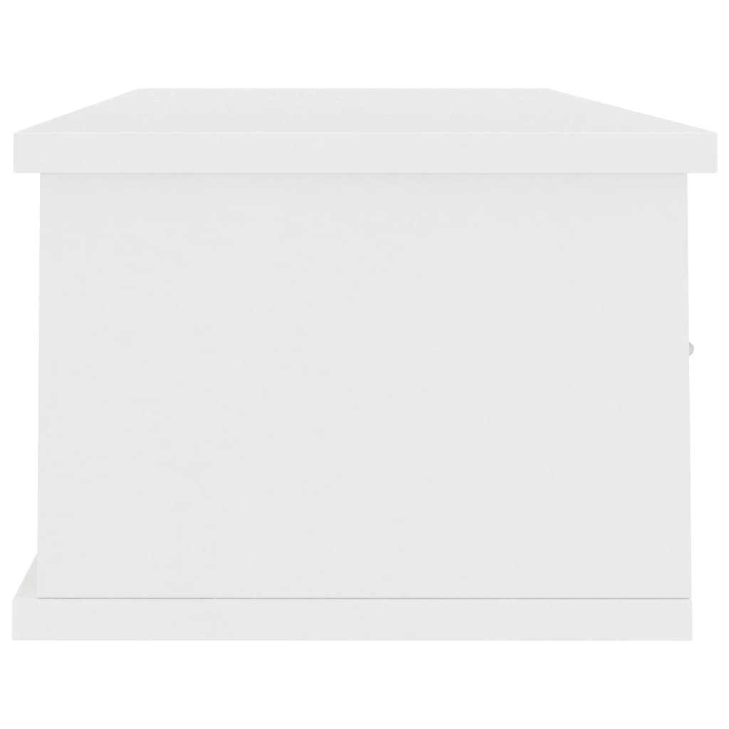 vidaXL Wall-mounted Drawer Shelf White 34.6"x10.2"x7.2" Chipboard