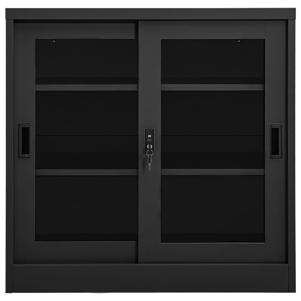 vidaXL Sliding Door Cabinet Anthracite 35.4"x15.7"x35.4" Steel