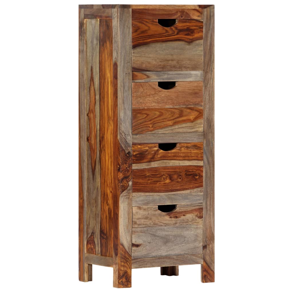 vidaXL Drawer Cabinet 15.7"x11.8"x39.3" Solid Sheesham Wood