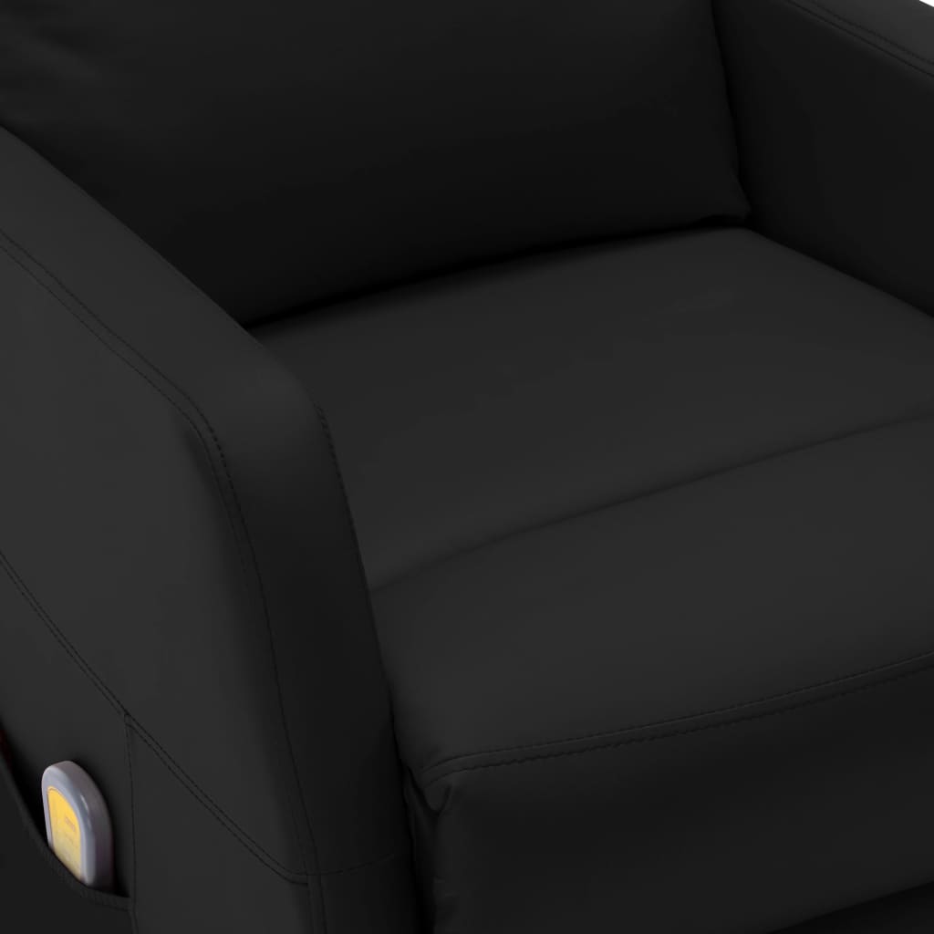 vidaXL Massage Recliner Black Faux Leather