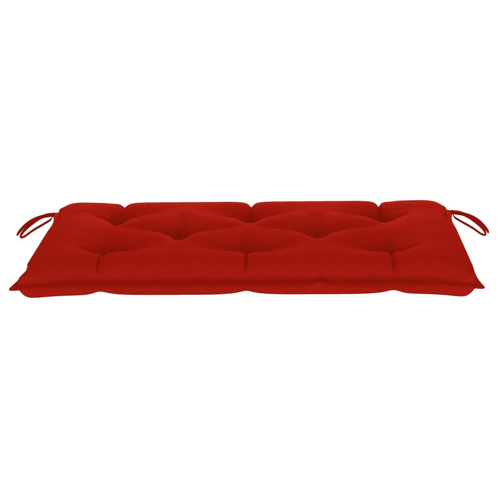 vidaXL Patio Bench with Red Cushion 44.1" Solid Teak Wood