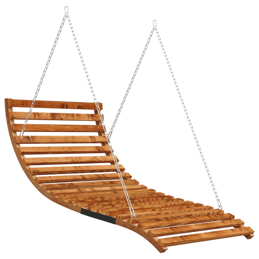 vidaXL Swing Bed Solid Bent Wood with Teak Finish 45.3"x57.9"x18.1"