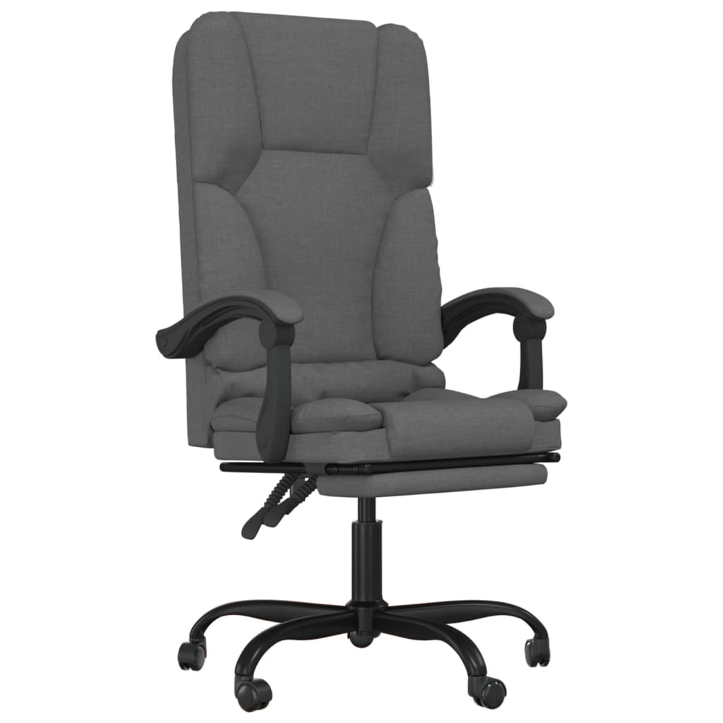 vidaXL Massage Reclining Office Chair Dark Gray Fabric