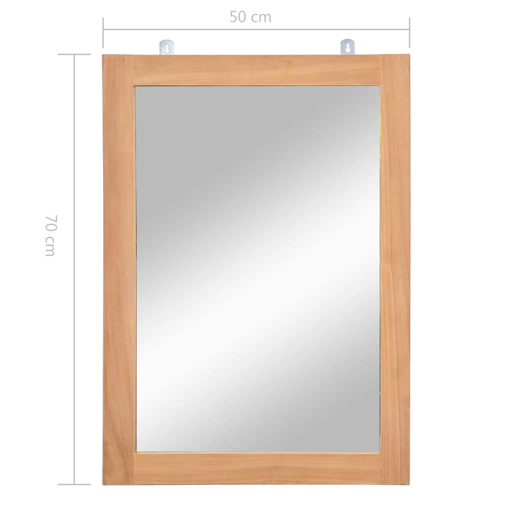 vidaXL Wall Mirror Solid Teak 19.7"x27.6"