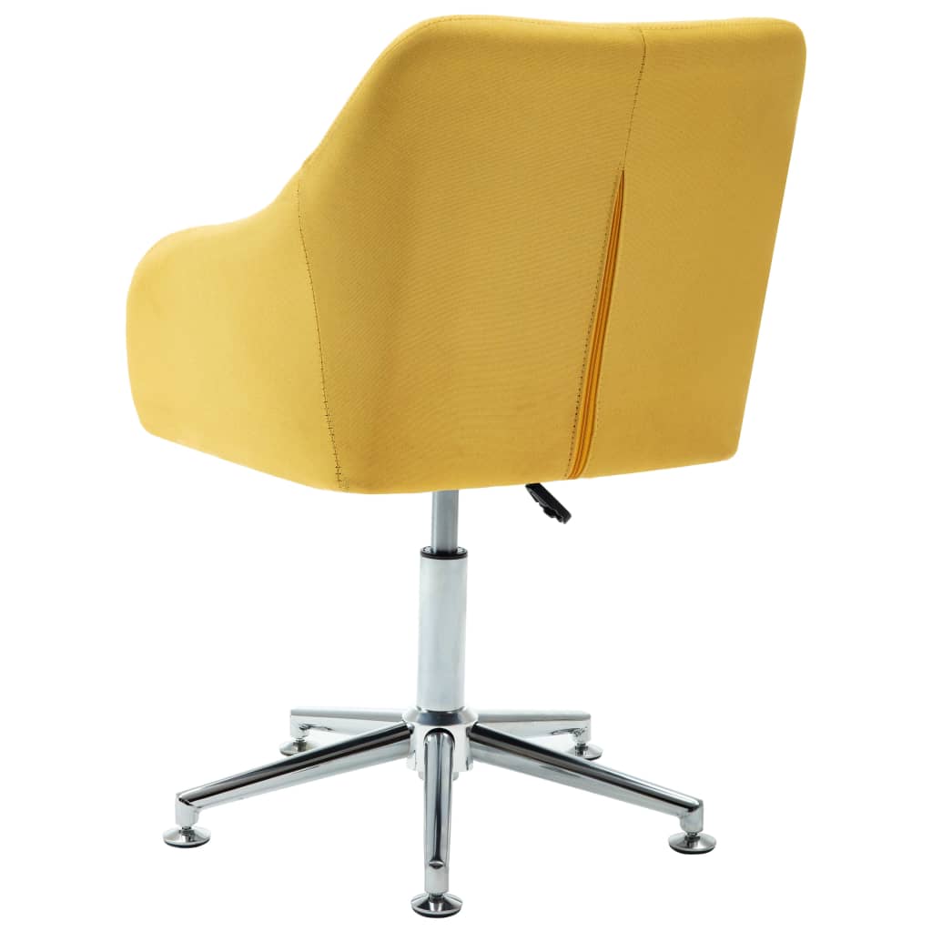 vidaXL Swivel Dining Chair Yellow Fabric