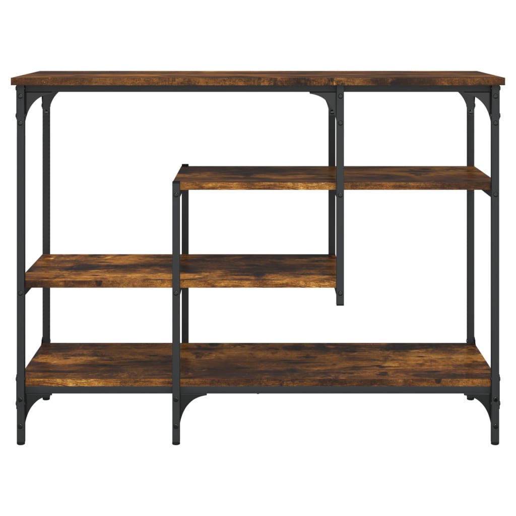 vidaXL Console Table with Shelves Smoked Oak 39.4"x13.8"x29.5"