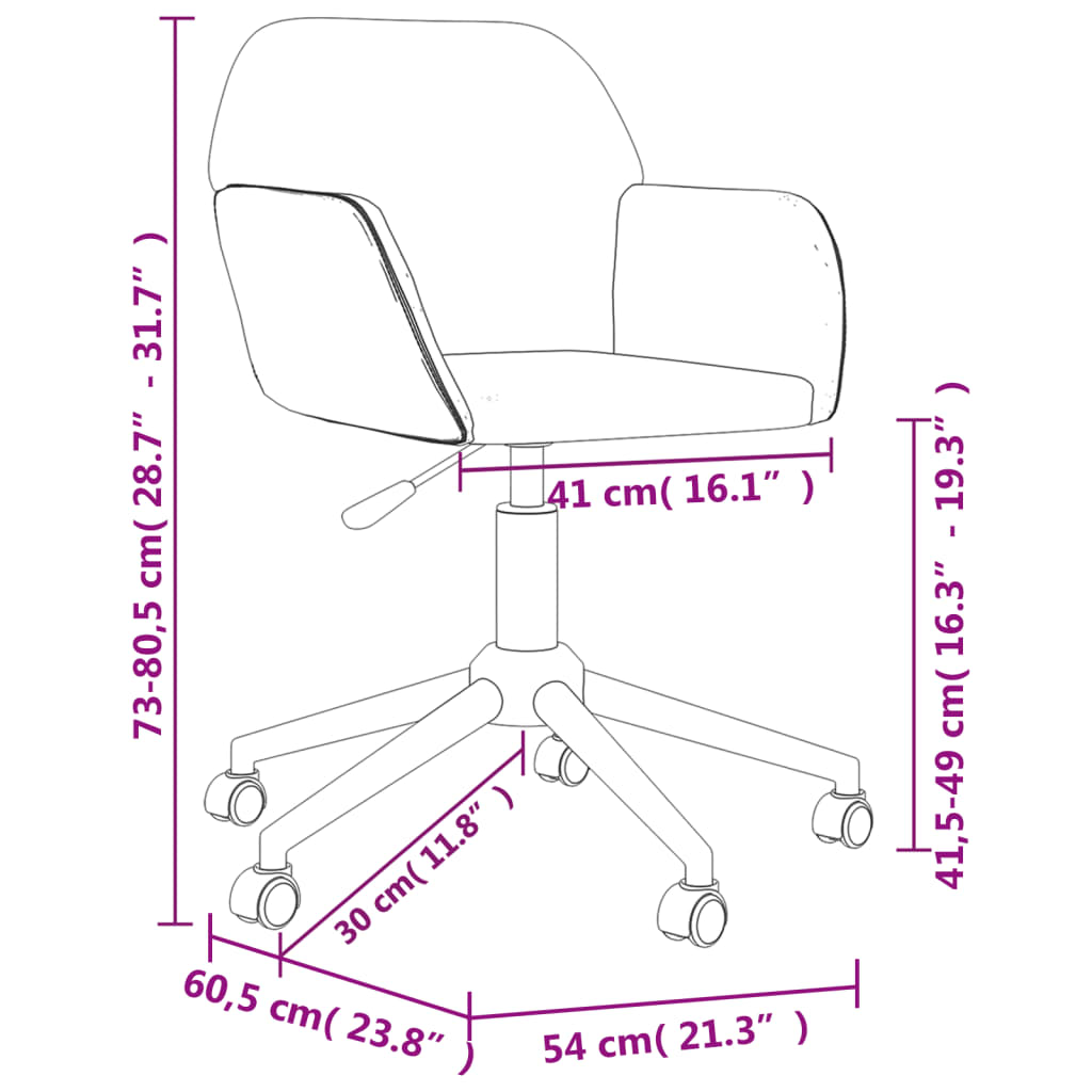 vidaXL Swivel Office Chair Dark Gray Fabric