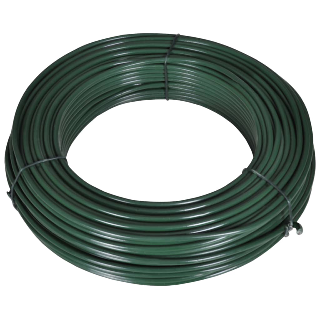 vidaXL Fence Span Wire 180.4' 0.08"/0.12" Steel Green