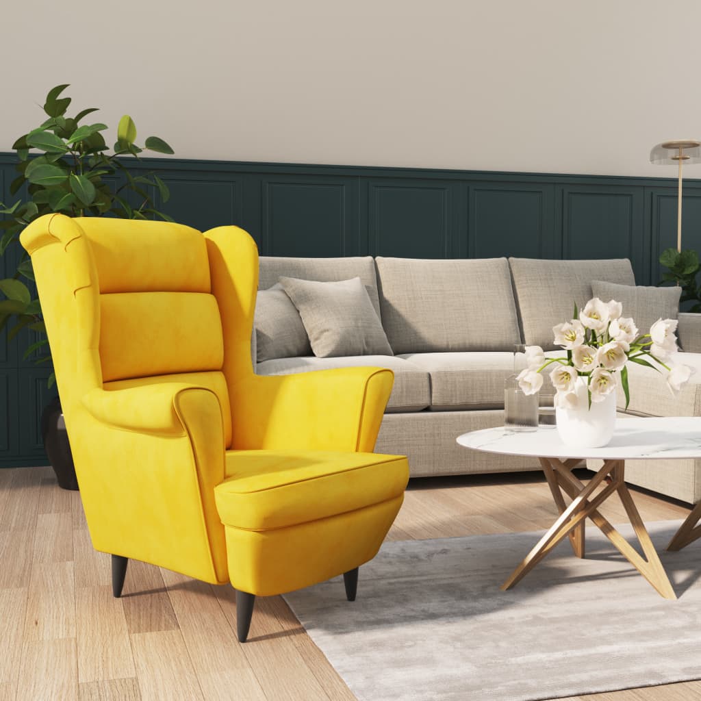 vidaXL Armchair Mustard Yellow Velvet