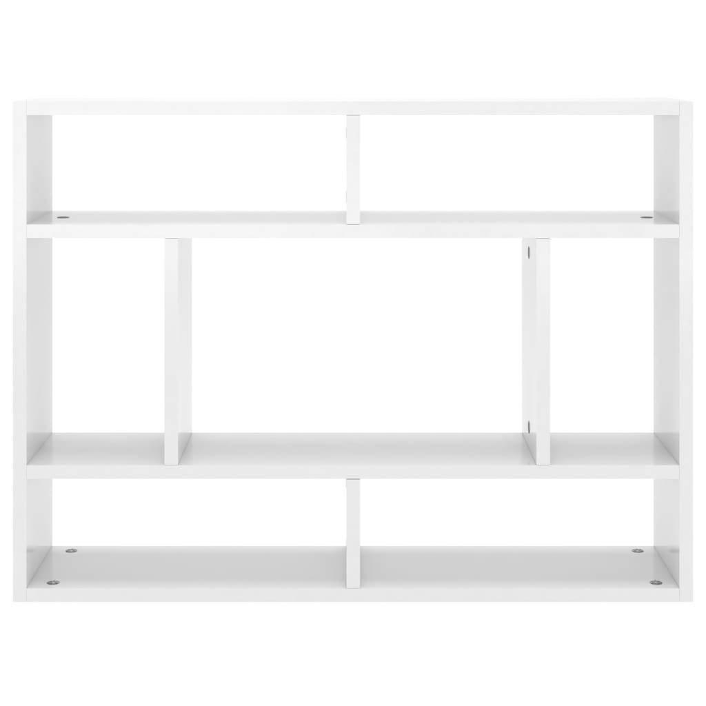 vidaXL Wall Shelf High Gloss White 29.5"x6.3"x21.7" Engineered Wood