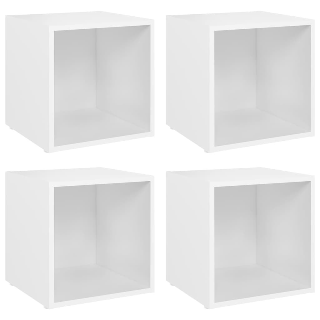 vidaXL TV Cabinets 4 pcs White 14.6"x13.8"x14.6" Chipboard