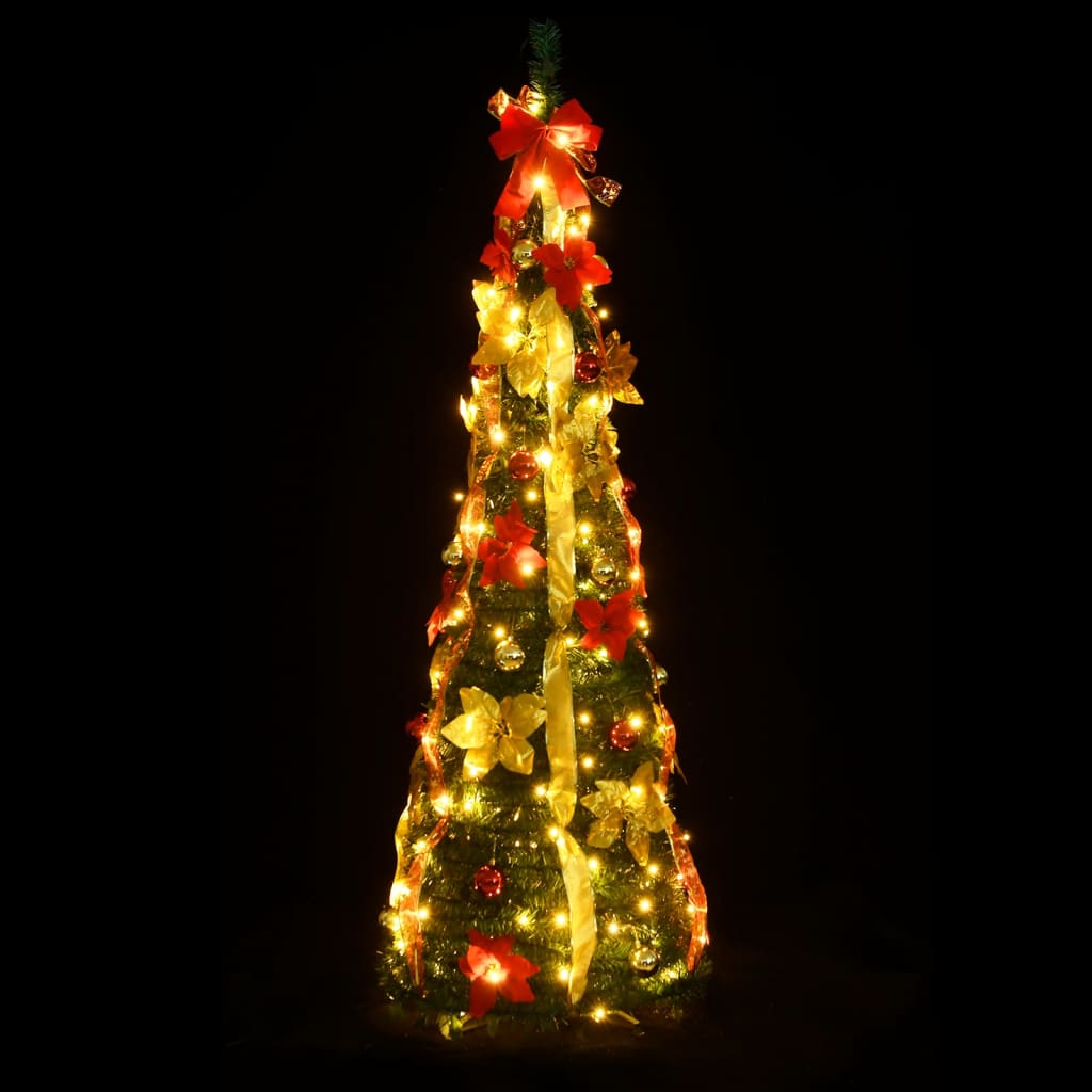 vidaXL Artificial Christmas Tree Pop-up 50 LEDs Green 47.2"