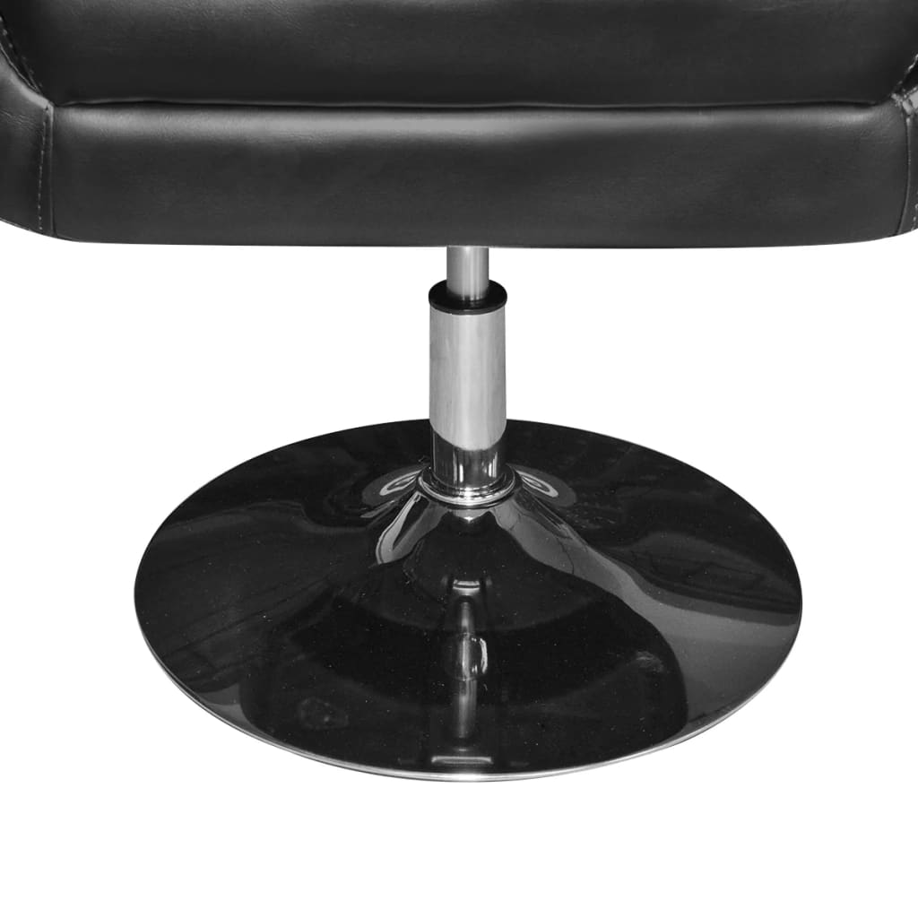 vidaXL Armchair with Chrome Base Black Faux Leather