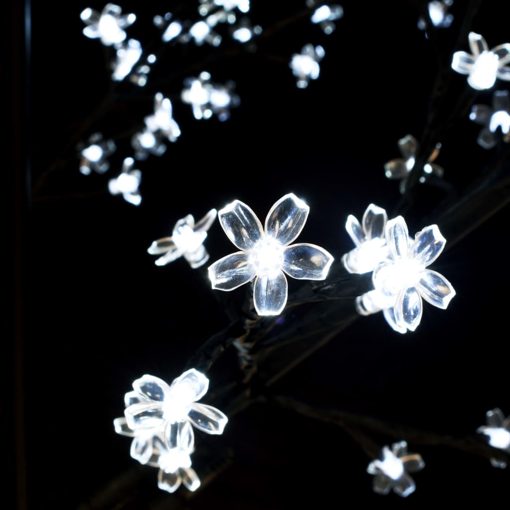 vidaXL Christmas Tree 220 LEDs Cold White Light Cherry Blossom 7 ft