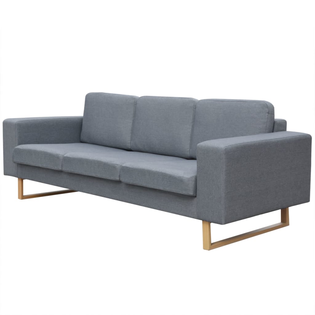 vidaXL 3-Seater Sofa Fabric Light Gray