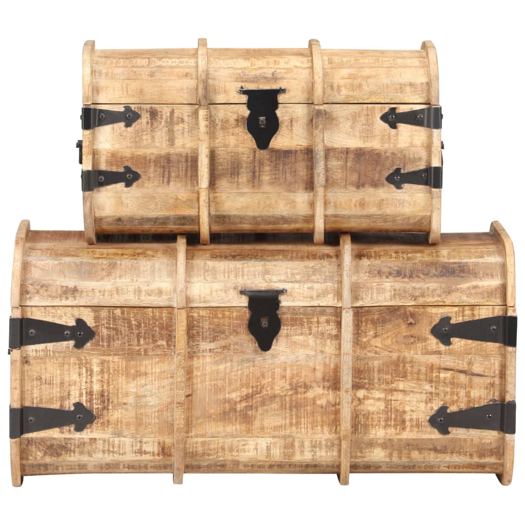 vidaXL Storage Chests 2 Pieces Solid Mango Wood