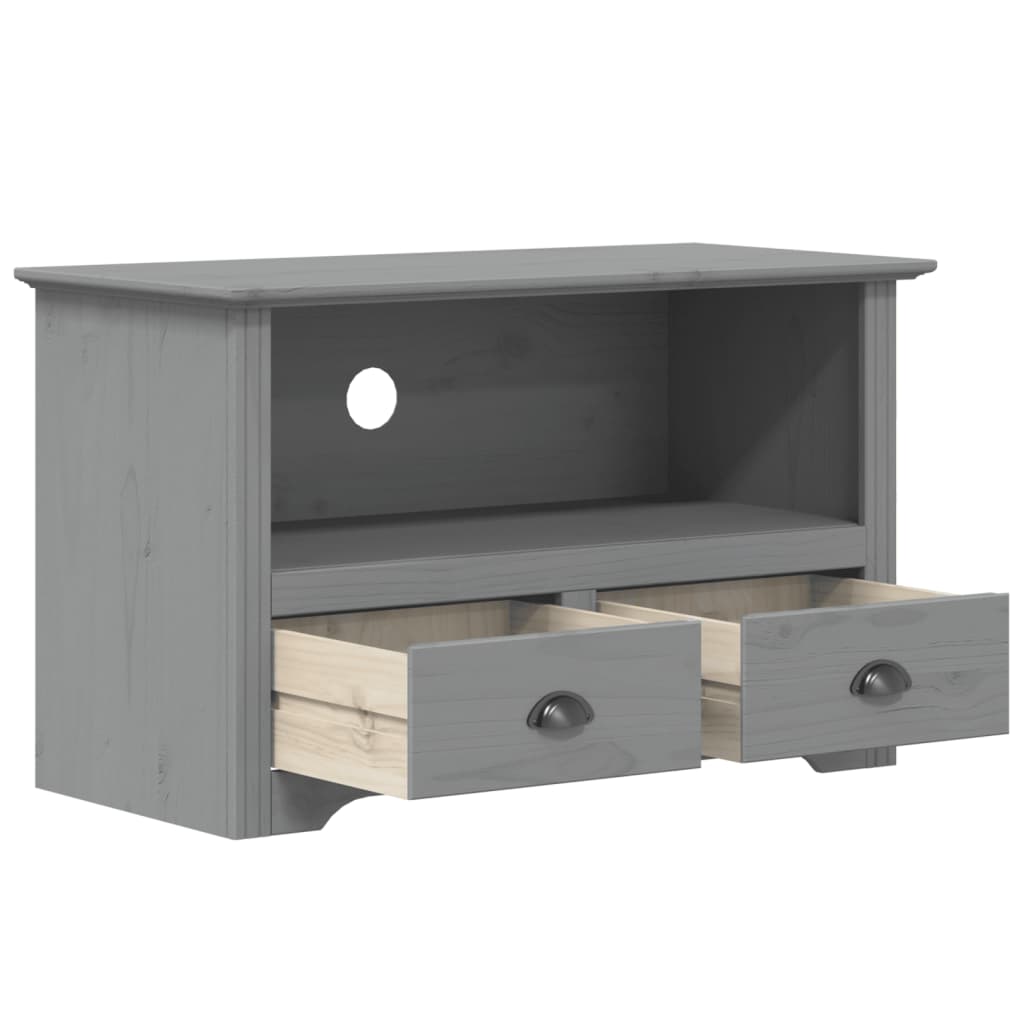 vidaXL TV Stand with 2 Drawers BODO Gray 35.8"x16.9"x22" Solid Wood Pine