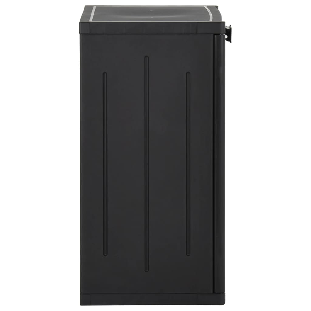 vidaXL Garden Storage Cabinet Black 25.6"x17.7"x34.6" PP Rattan