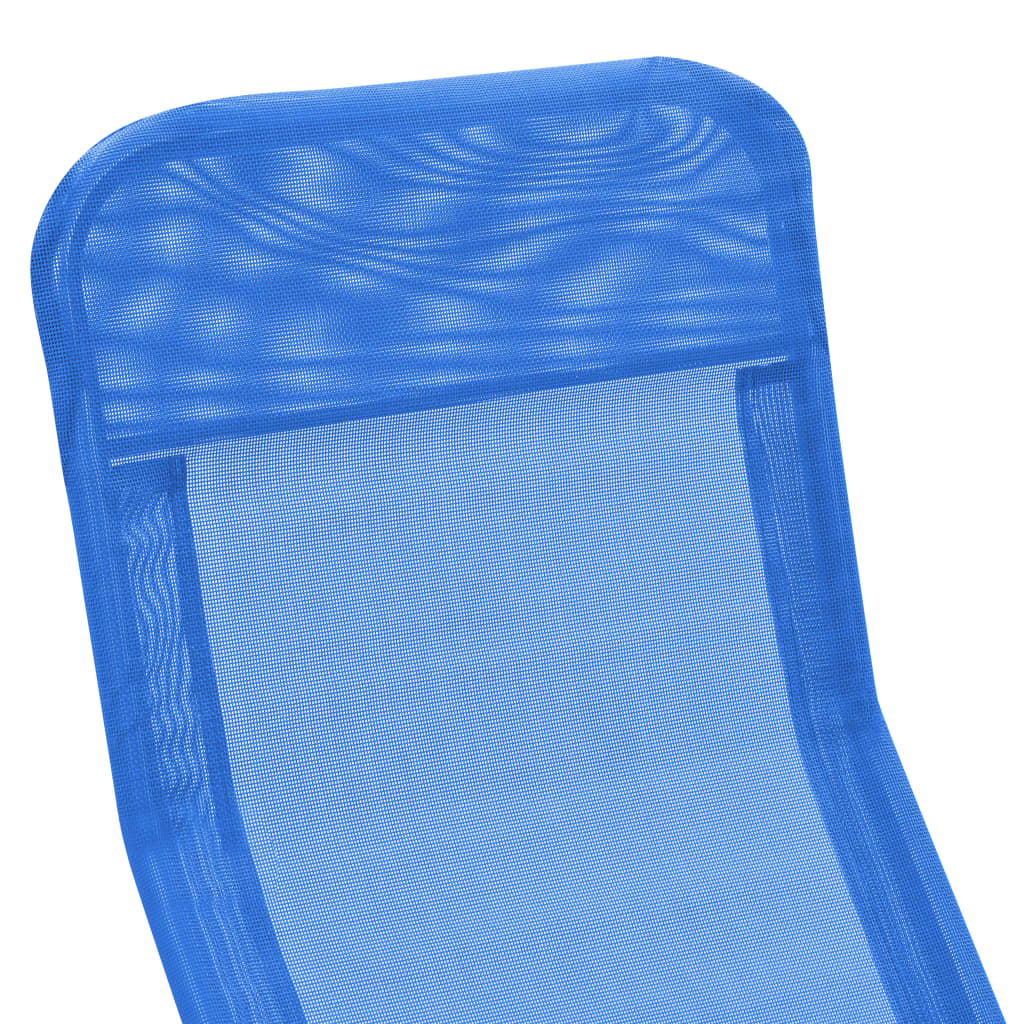 vidaXL Folding Sun Loungers 2 pcs Textilene Blue