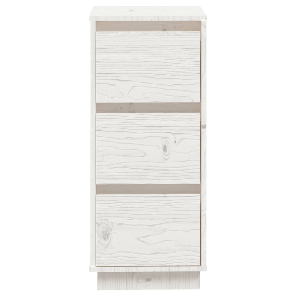 vidaXL Sideboard White 12.6"x13.4"x29.5" Solid Wood Pine