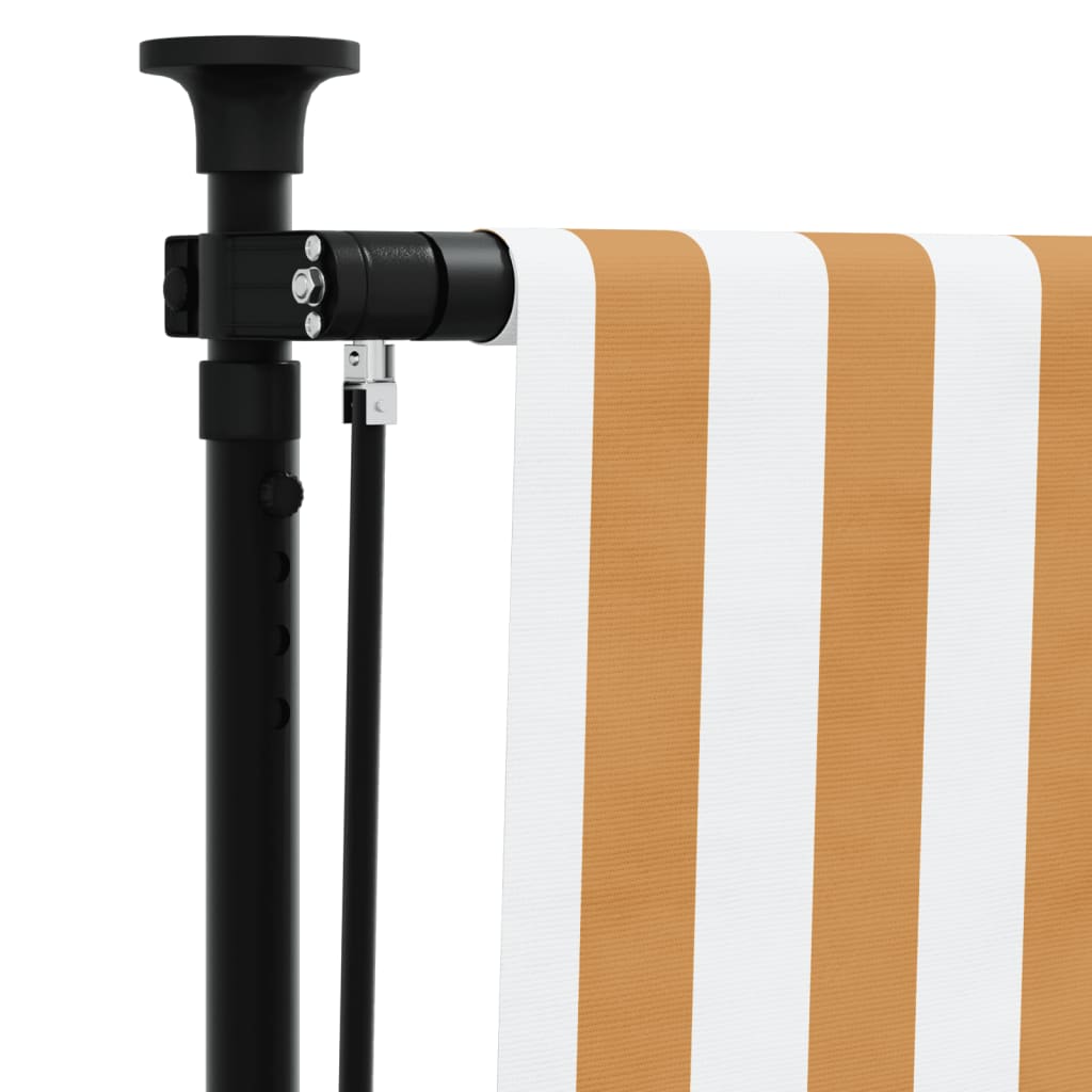 vidaXL Outdoor Roller Blind Orange and White 39.4"x106.3" Fabric&Steel