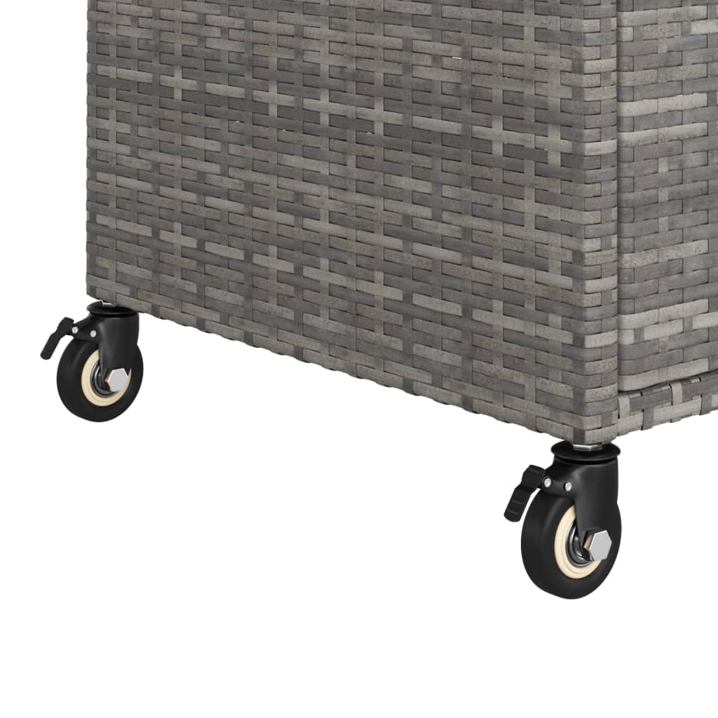 vidaXL Bar Cart with Drawer Gray 39.4"x17.7"x38.2" Poly Rattan
