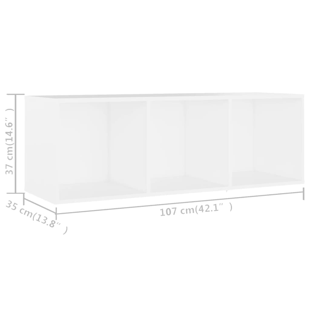 vidaXL TV Cabinet White 42.1"x13.8"x14.6" Chipboard
