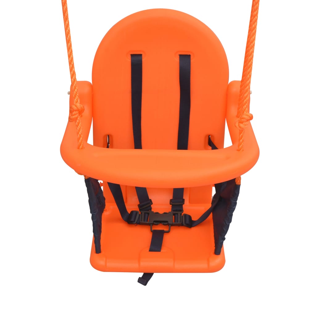 2-in-1 Single Swing and Toddler Swing Orange with Baby Safety Seat 
