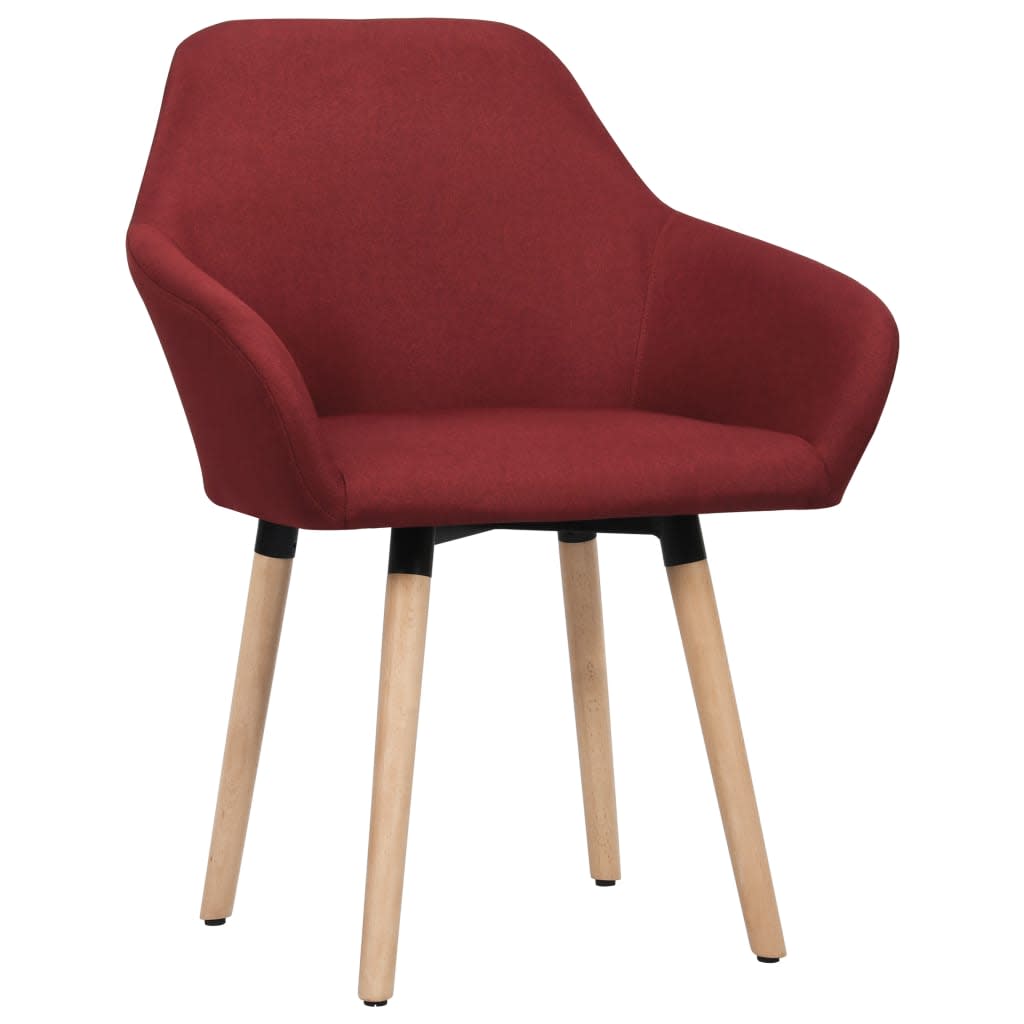 vidaXL Dining Chairs 2 pcs Wine Red Fabric