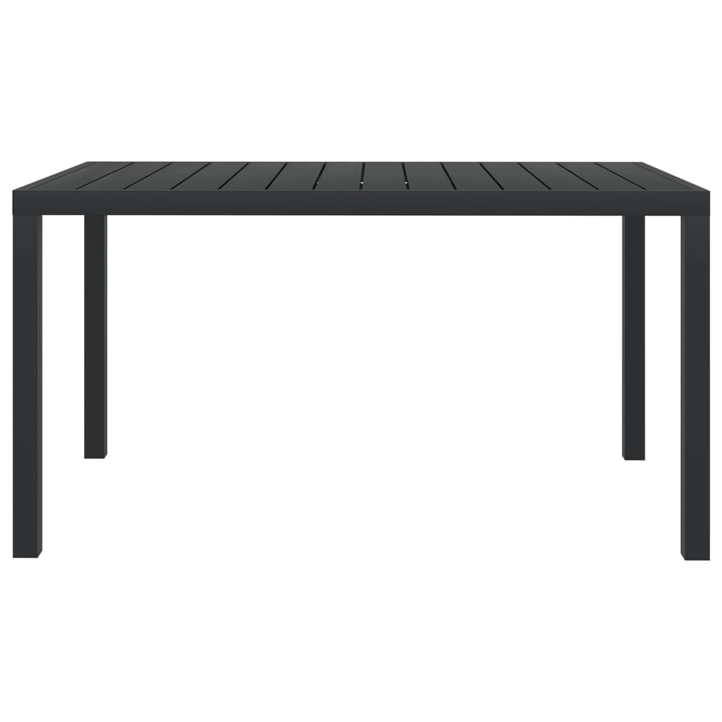 vidaXL Patio Table Black 59.1"x35.4"x29.1" Aluminum and WPC