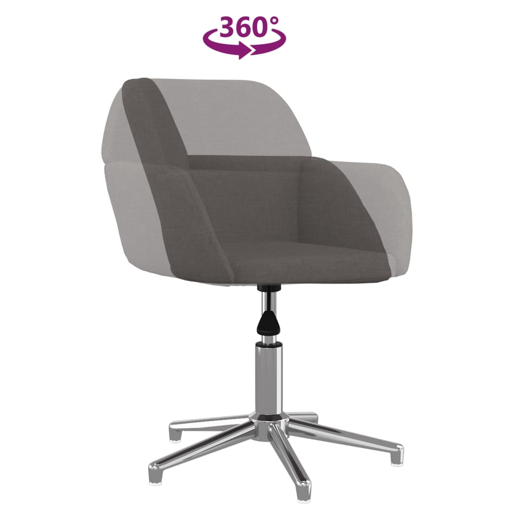 vidaXL Swivel Office Chair Dark Gray Fabric