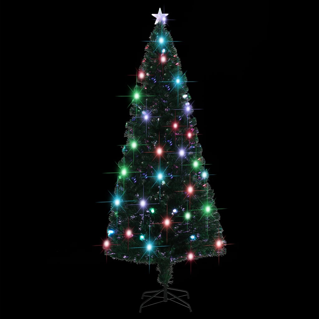 vidaXL Artificial Christmas Tree with Stand/LED 82.7" Fiber Optic