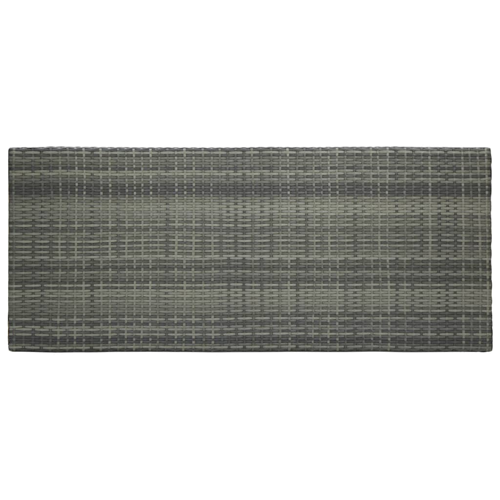 vidaXL Patio Bar Table Gray 55.3"x23.8"x43.5" Poly Rattan