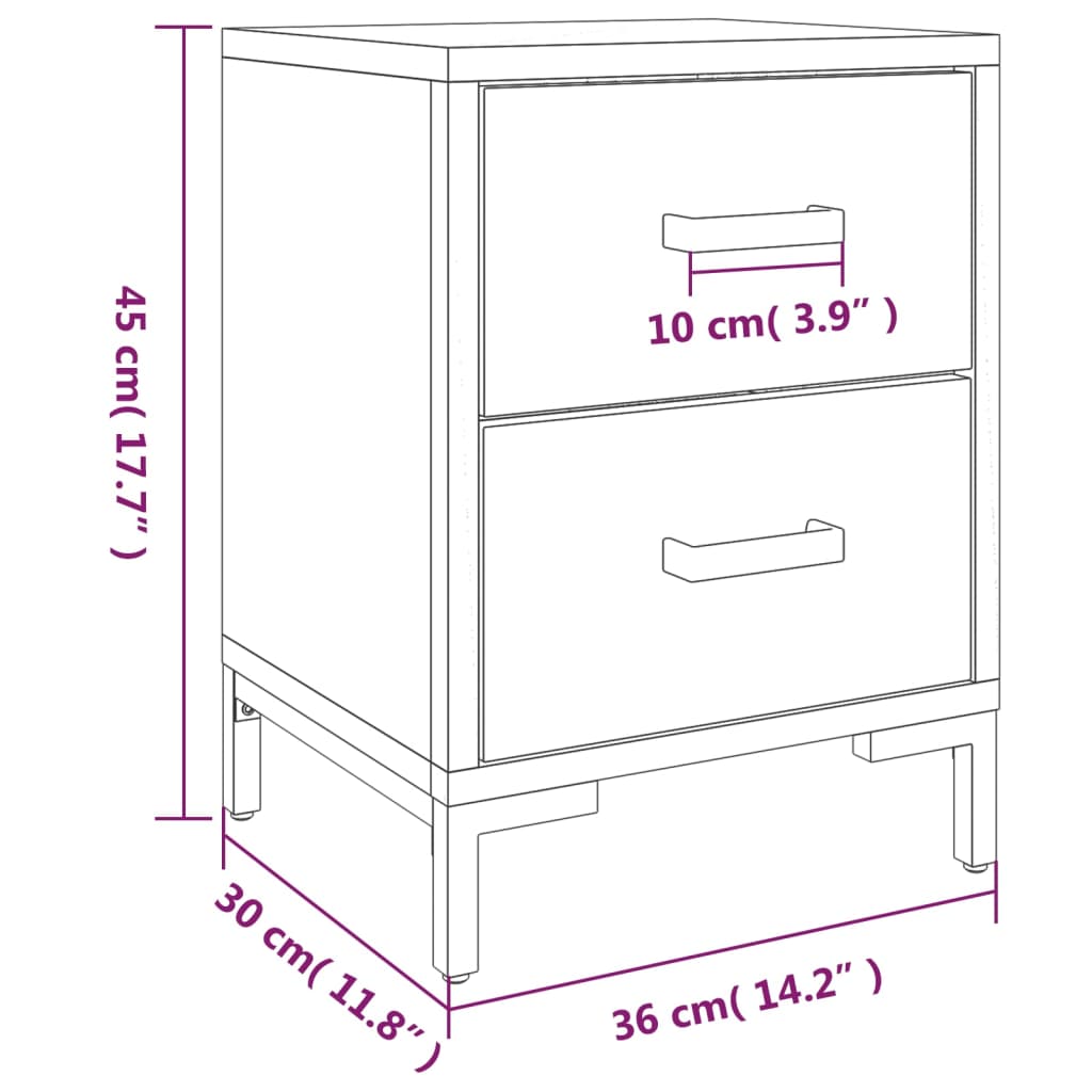 vidaXL Bedside Cabinet Brown 14.2"x11.8"x17.7" Solid Wood Pine