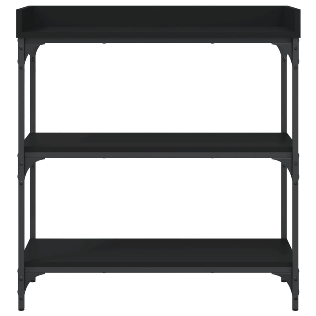 vidaXL Console Table with Shelves Black 29.5"x11.8"x31.5"